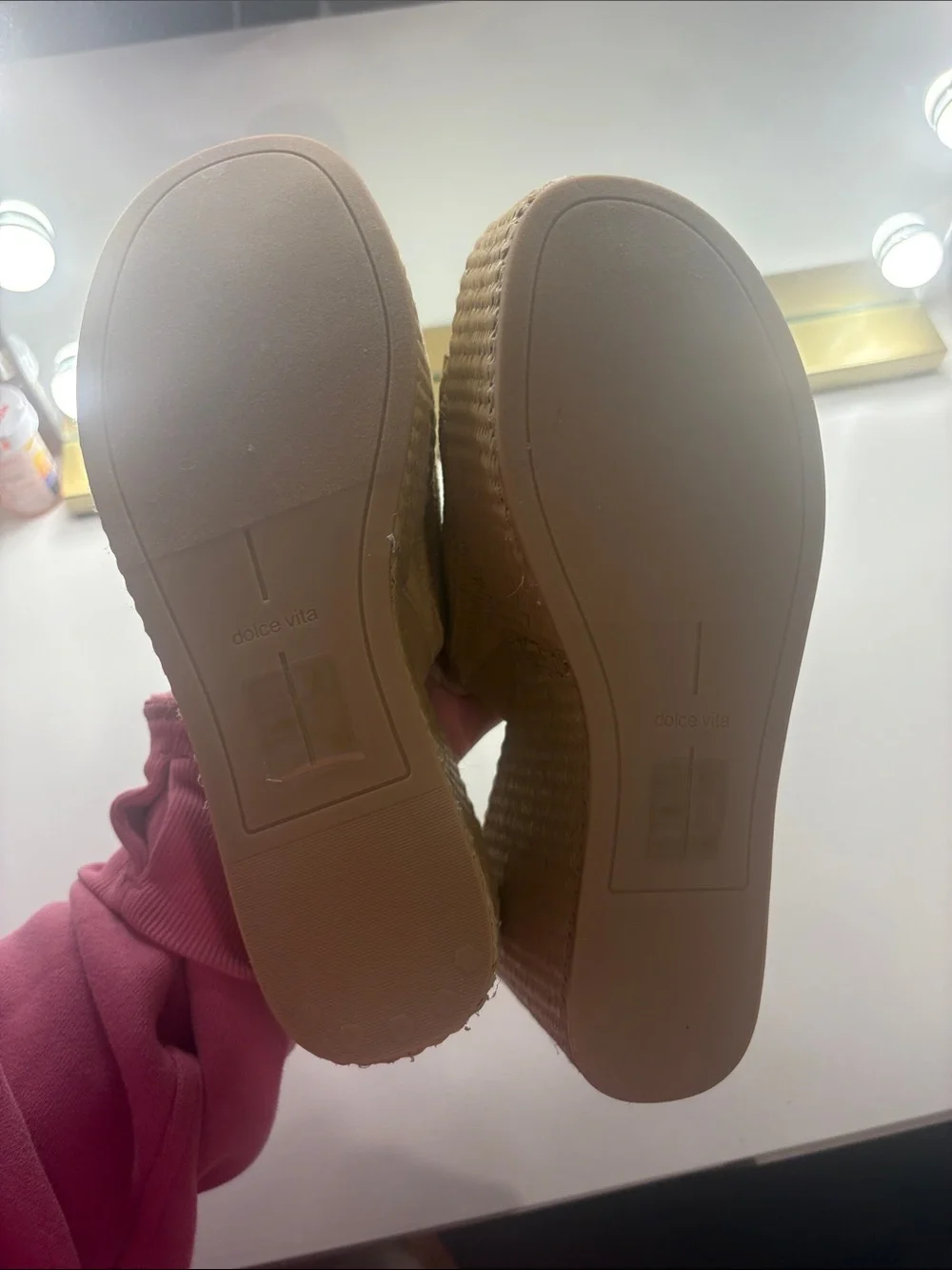 Dolce Vita Beige Woven Platform sandal
